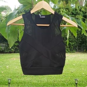 Black Crop Top NORDSTROM Sparkle & Fade